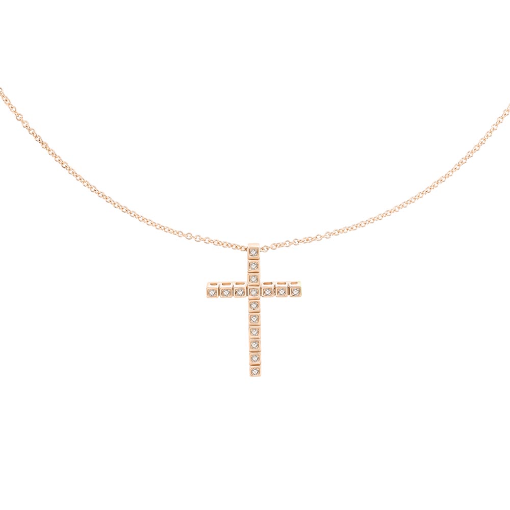 Colier din aur roșu cu pietre Diamant