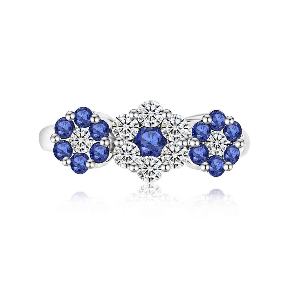 Inel din aur alb cu Diamant, Safir