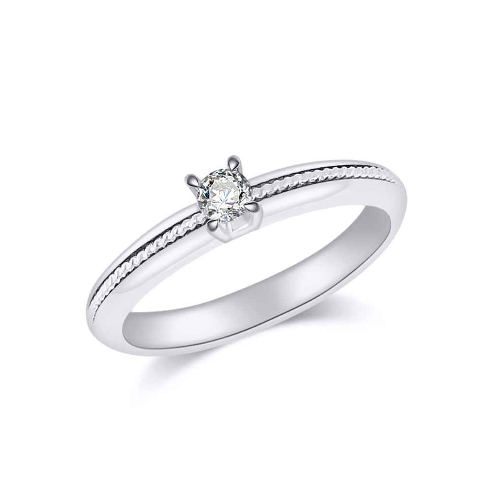 Inel din aur alb cu pietre Diamant
