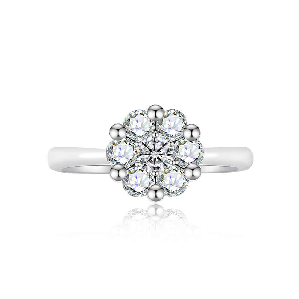 Inel din aur alb cu pietre Diamant