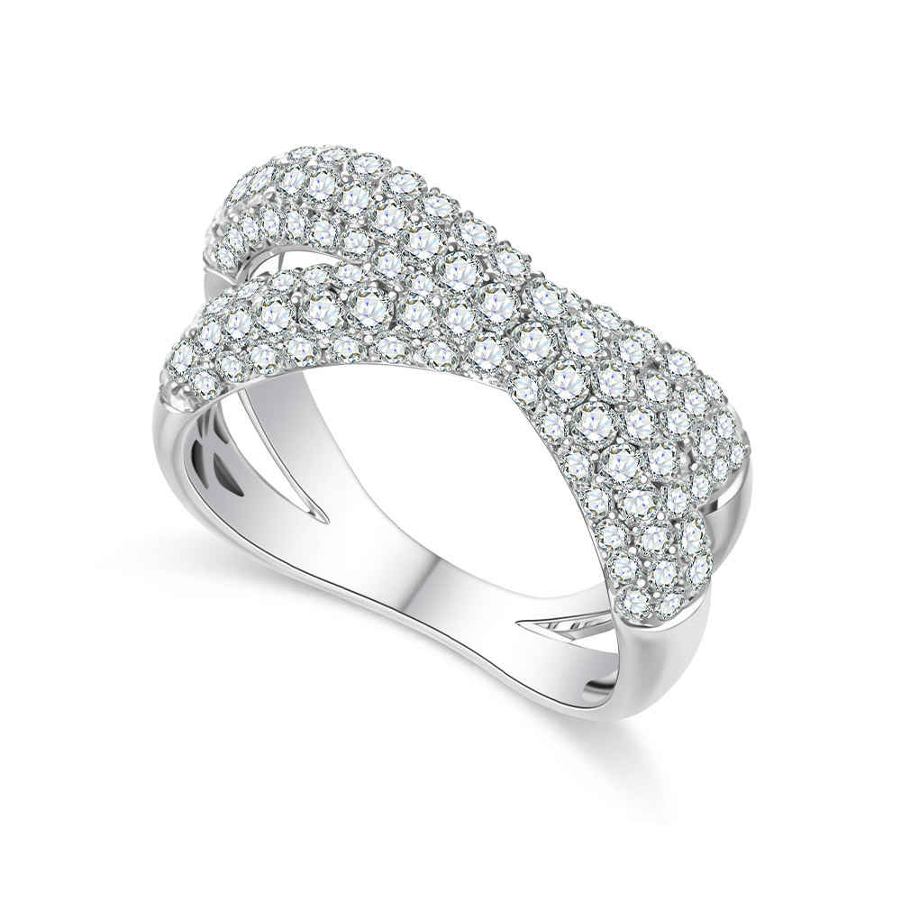 Inel din aur alb cu pietre Diamant