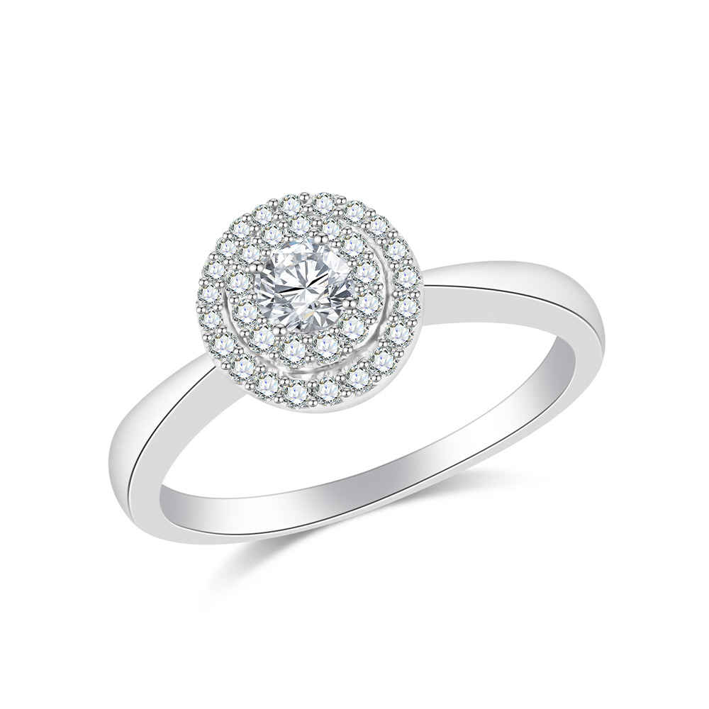 Inel din aur alb cu pietre Diamant