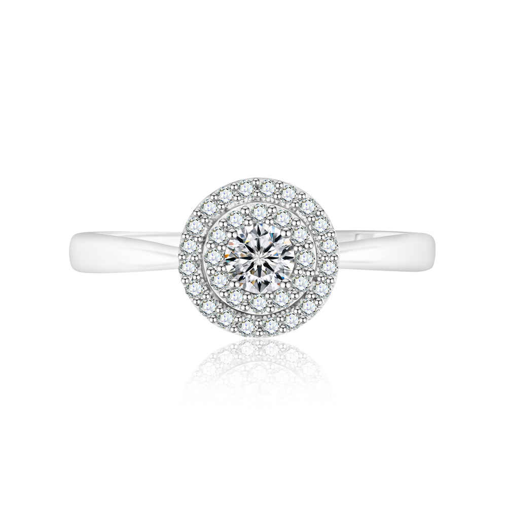 Inel din aur alb cu pietre Diamant