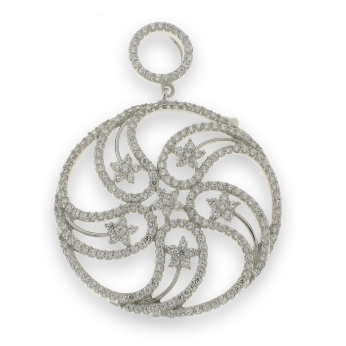 Pandantiv din argint  cu pietre Cubic Zirconia Incolor