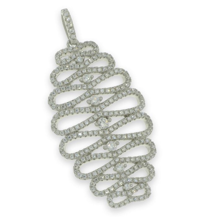 Pandantiv din argint  cu pietre Cubic Zirconia Incolor