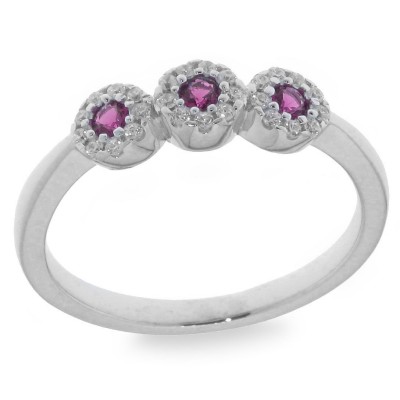 Inel din argint  cu pietre Cubic Zirconia Incolor, Cubic Zirconia Roșu
