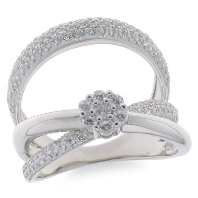 Inel din argint  cu pietre Cubic Zirconia Incolor