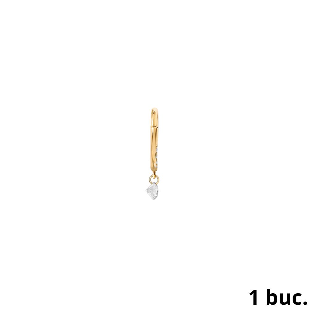 Cercel din aur galben cu pietre Diamant