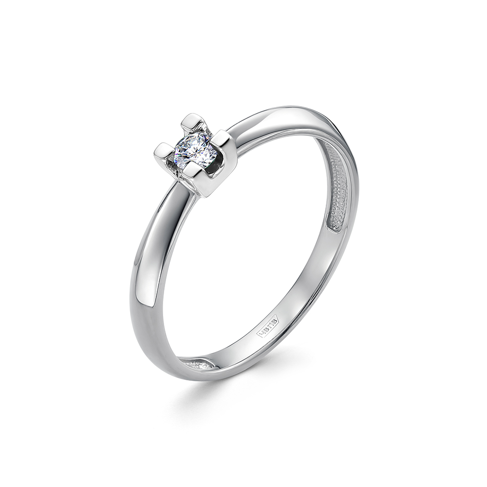 Кольцо из белого золота с камнями Бриллиант