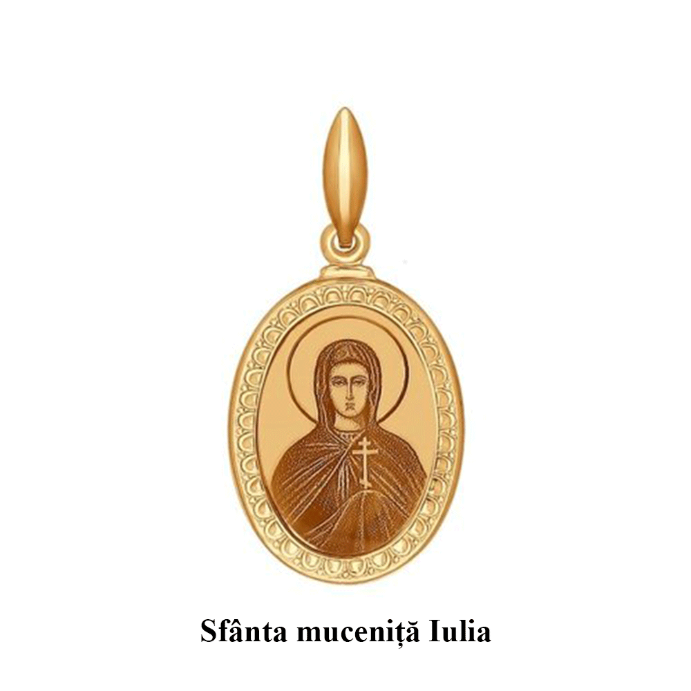 Iconiță din aur roșu cu pietre Emailare