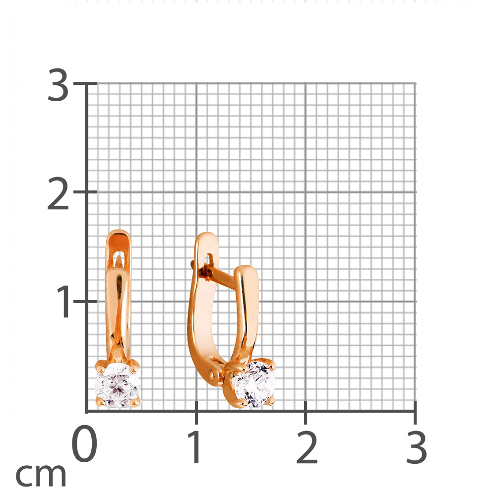 Cercei p-u copii din aur roșu cu pietre Cubic Zirconia Incolor