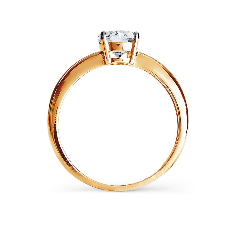 Кольцо из красного золота с камнями Swarovski