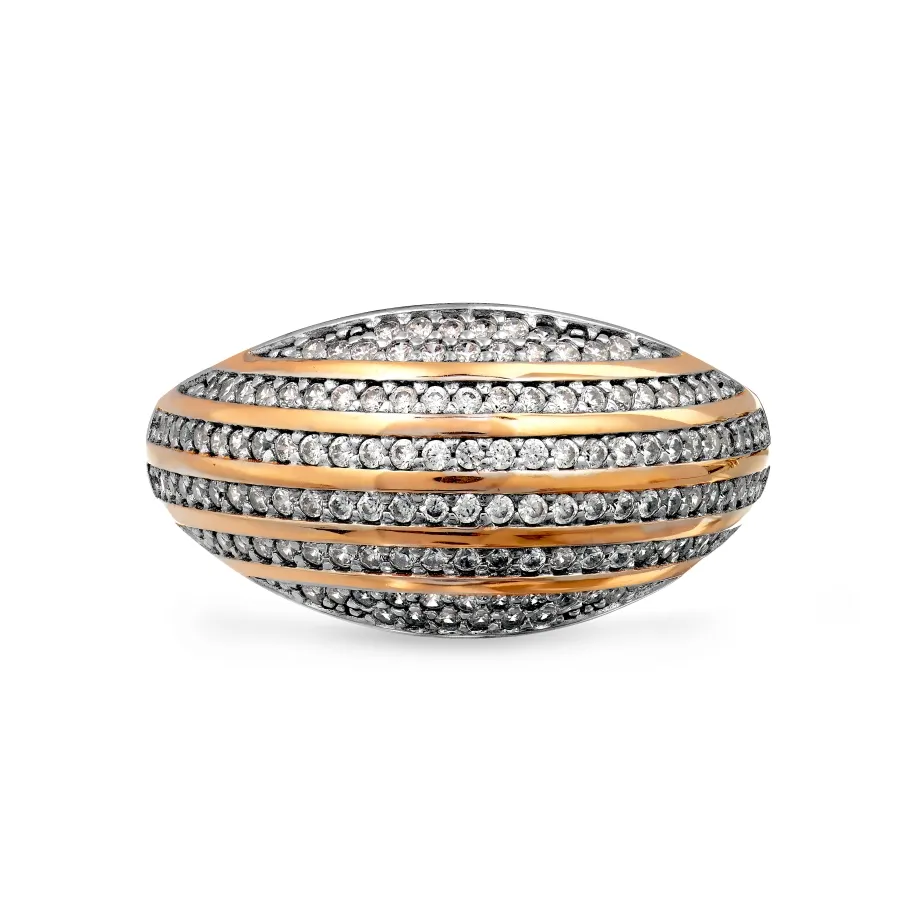 Inel din aur roșu cu Cubic Zirconia Incolor