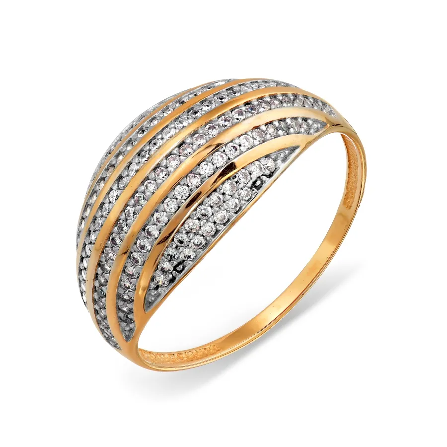 Inel din aur roșu cu Cubic Zirconia Incolor