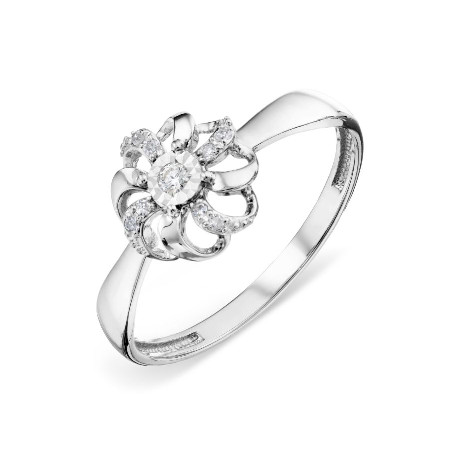 Inel din aur alb cu pietre Diamant