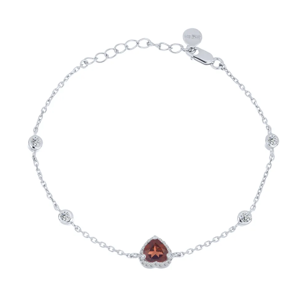 Brățară Love din argint cu Cubic Zirconia Incolor, Granat
