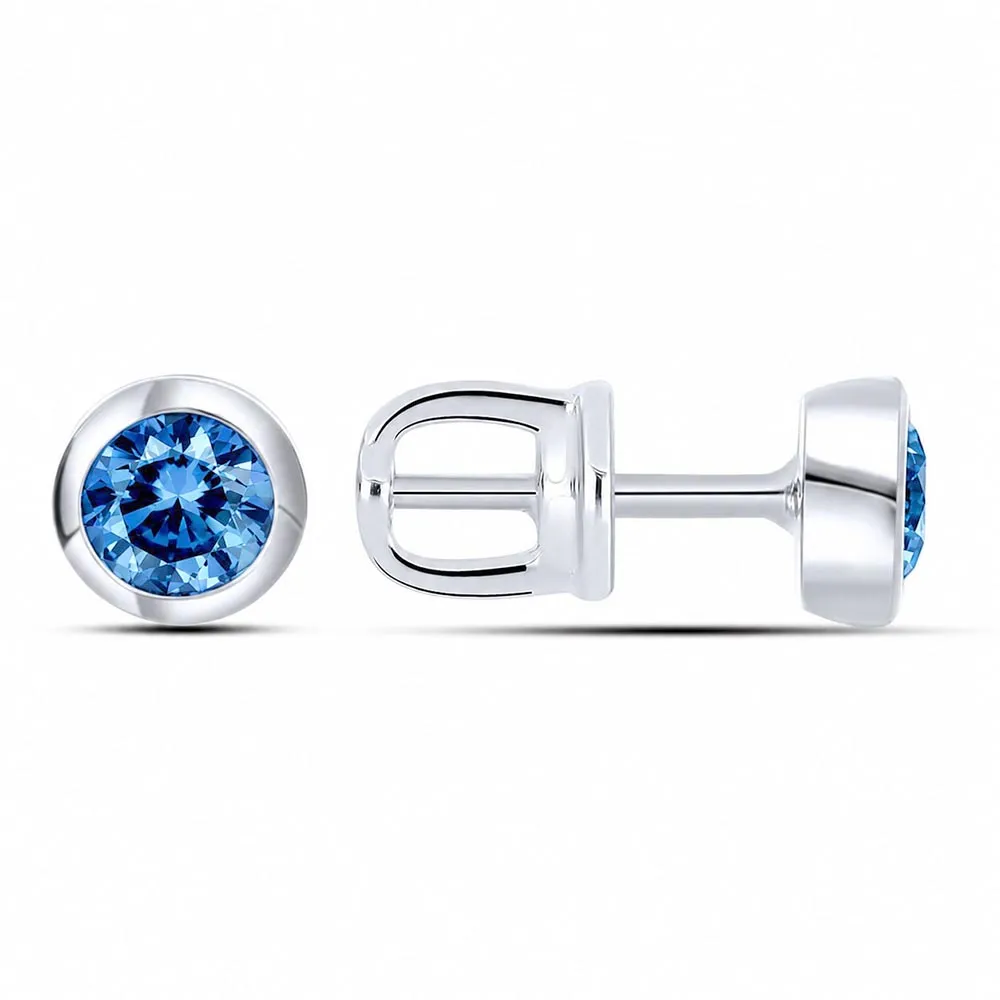 Cercei Pusete din argint cu Cubic Zirconia Albastru