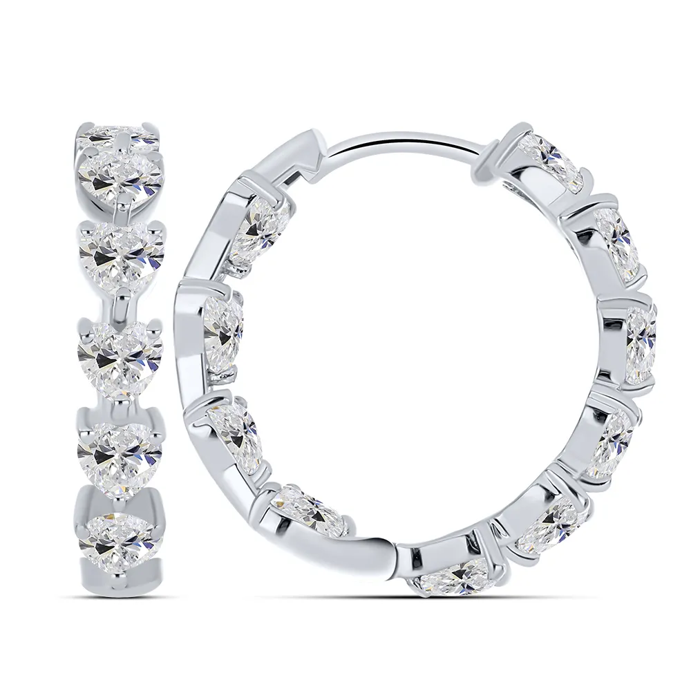 Cercei Creole din argint cu Cubic Zirconia Incolor