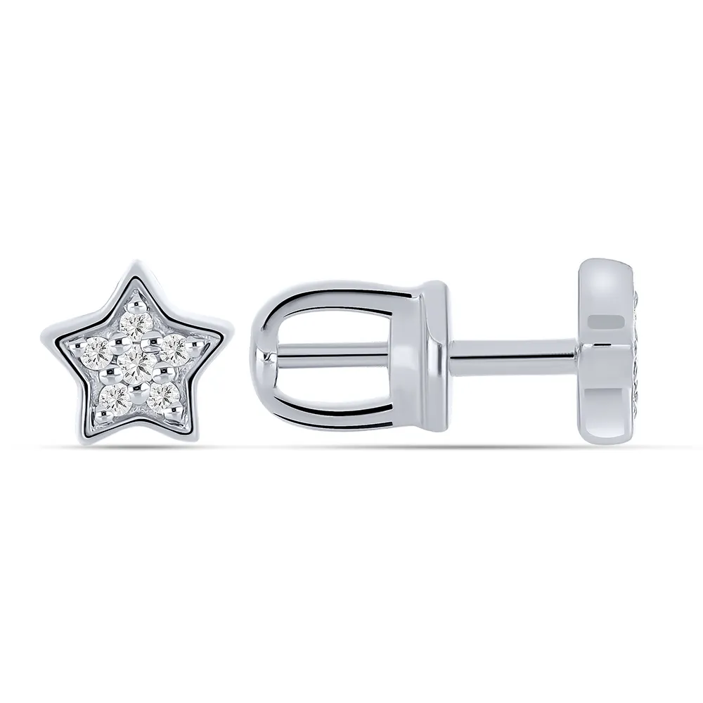 Cercei Pusete din argint cu Cubic Zirconia Incolor