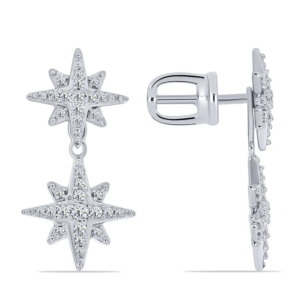 Cercei Pusete din argint cu Cubic Zirconia Incolor