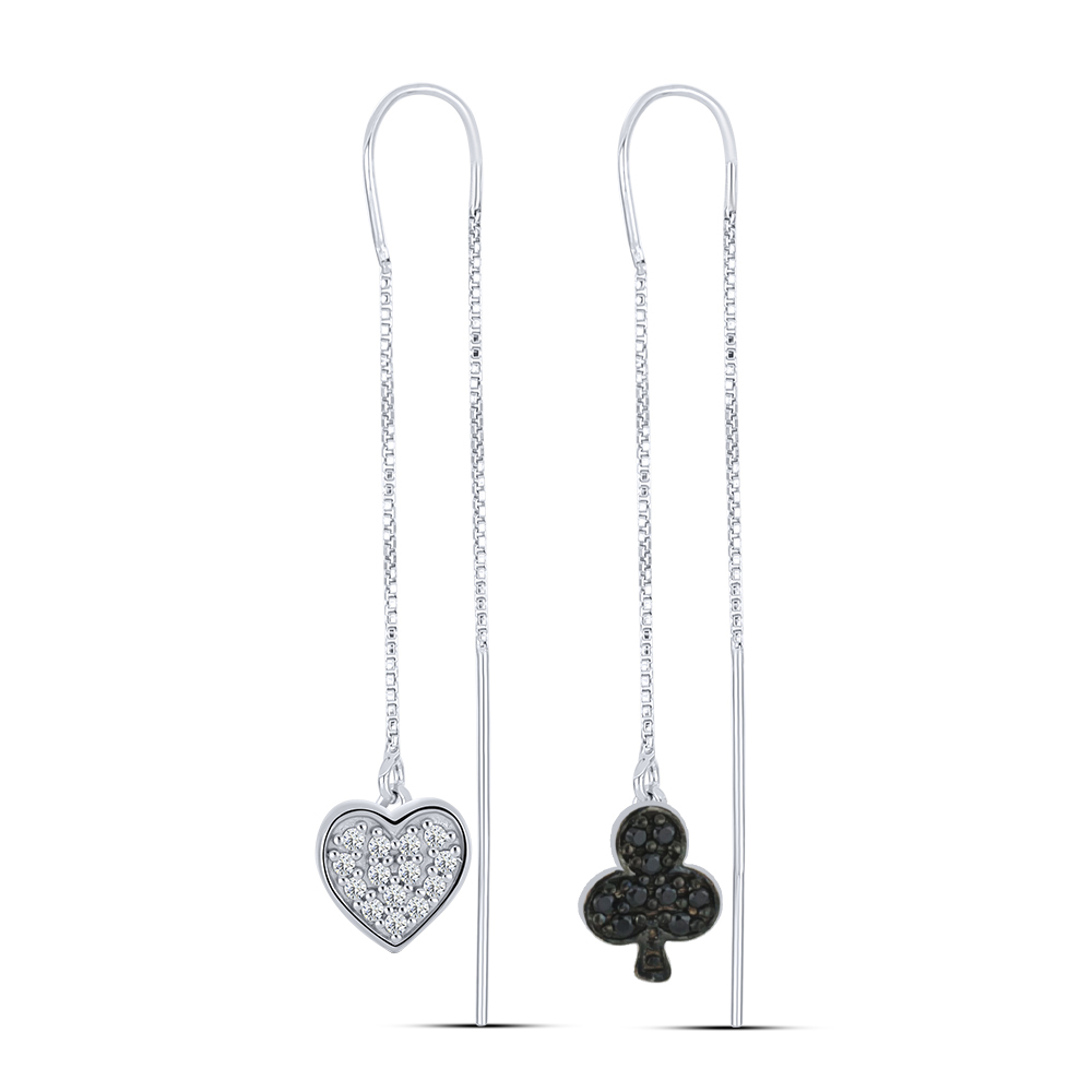 Cercei Lanț din argint  cu pietre Cubic Zirconia Incolor, Spinel natural