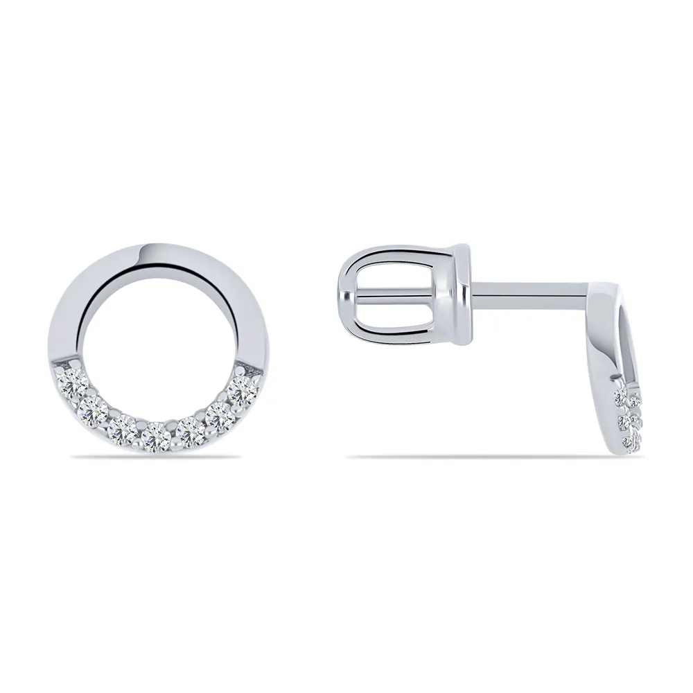 Cercei Pusete din argint cu Cubic Zirconia Incolor