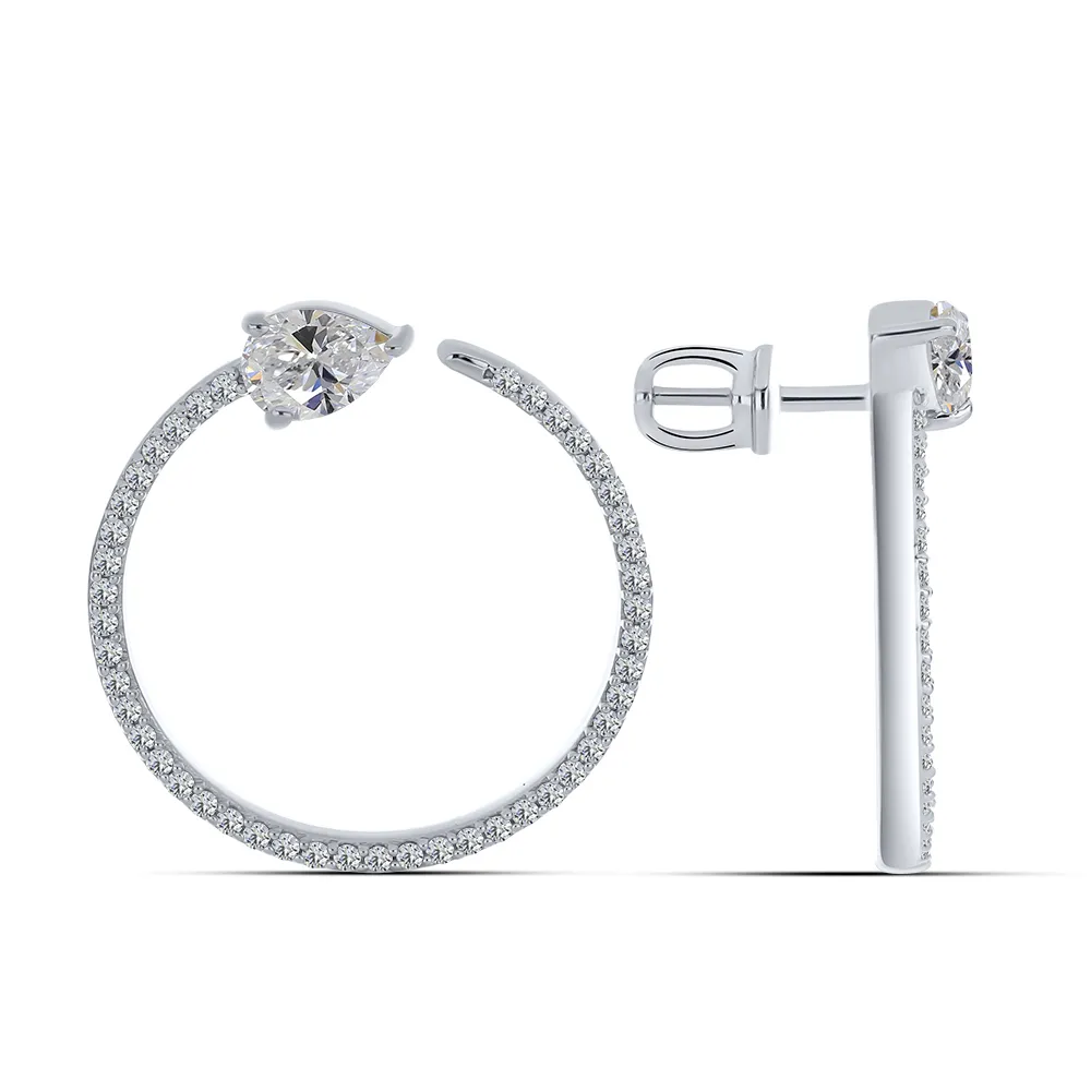 Cercei Pusete din argint cu Cubic Zirconia Incolor