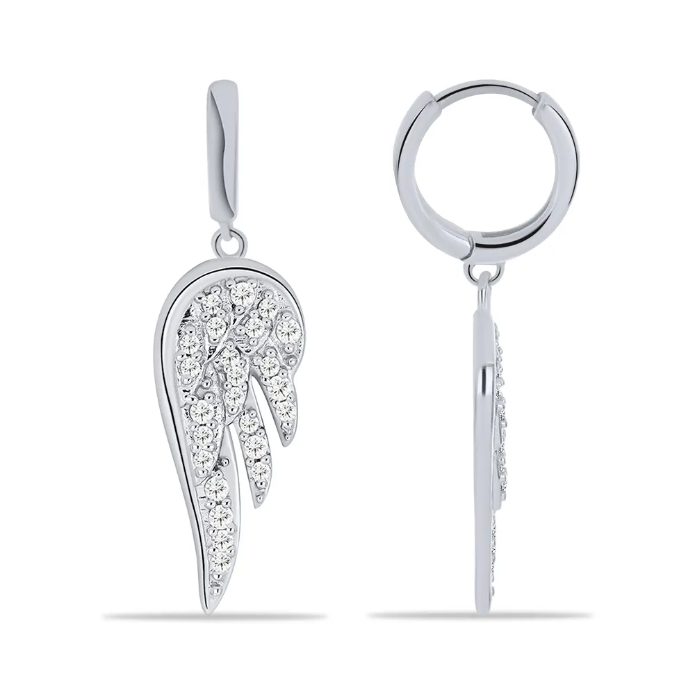 Cercei Creole din argint cu Cubic Zirconia Incolor