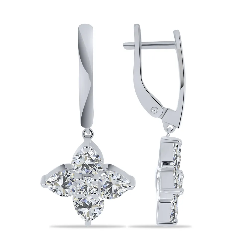 Cercei Suspendați din argint cu Cubic Zirconia Incolor