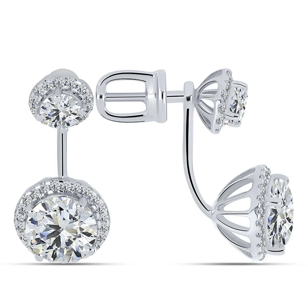 Cercei Pusete din argint cu Cubic Zirconia Incolor