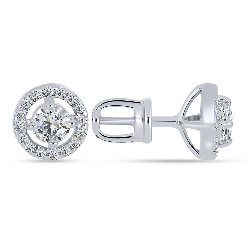 Cercei Pusete din argint  cu pietre Cubic Zirconia Incolor