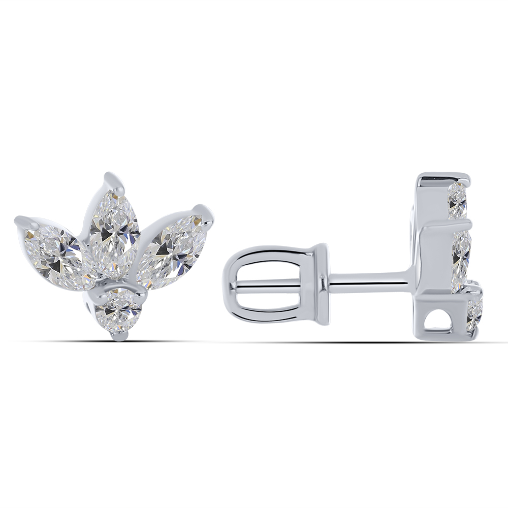 Cercei Pusete din argint  cu pietre Cubic Zirconia Incolor