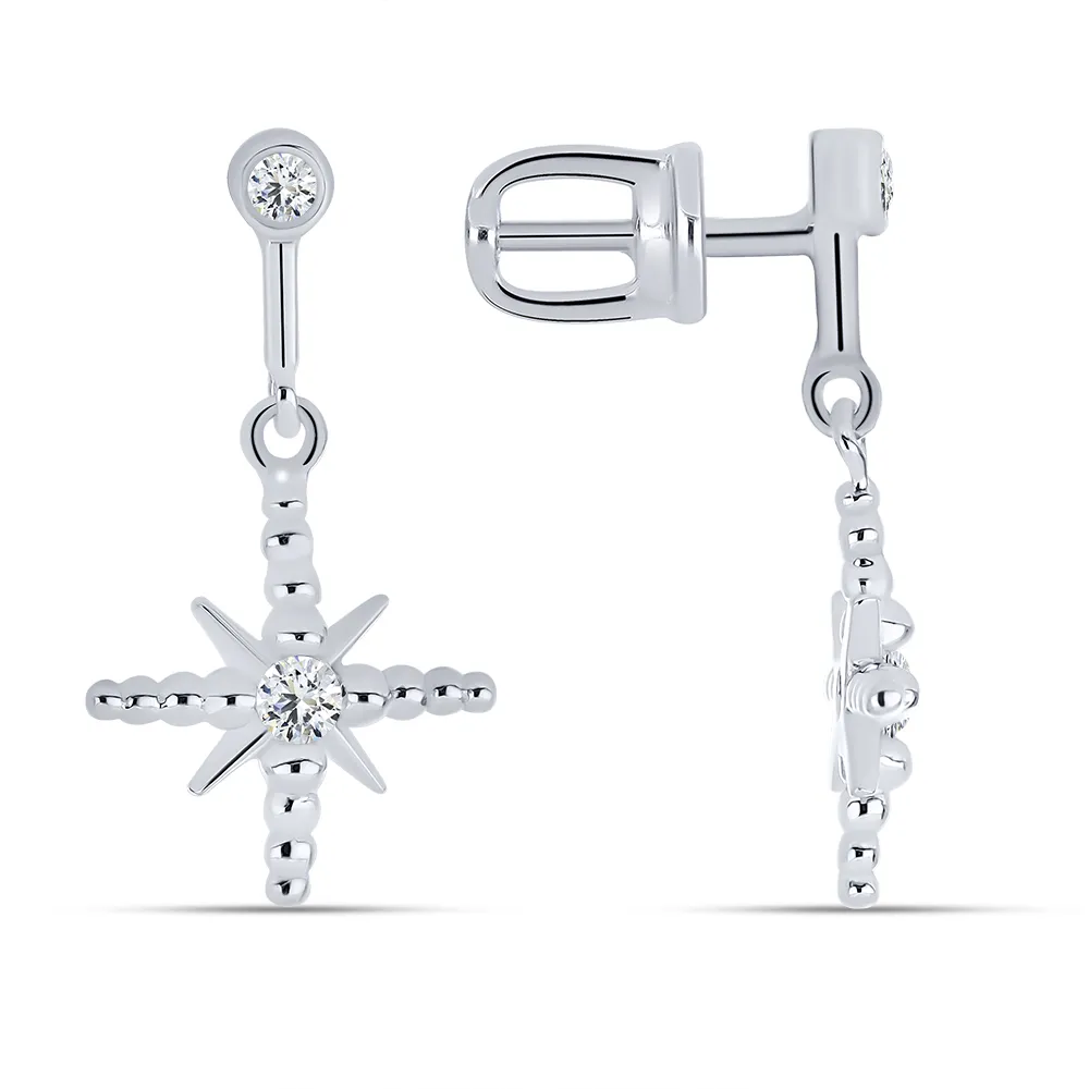 Cercei Pusete din argint cu Cubic Zirconia Incolor
