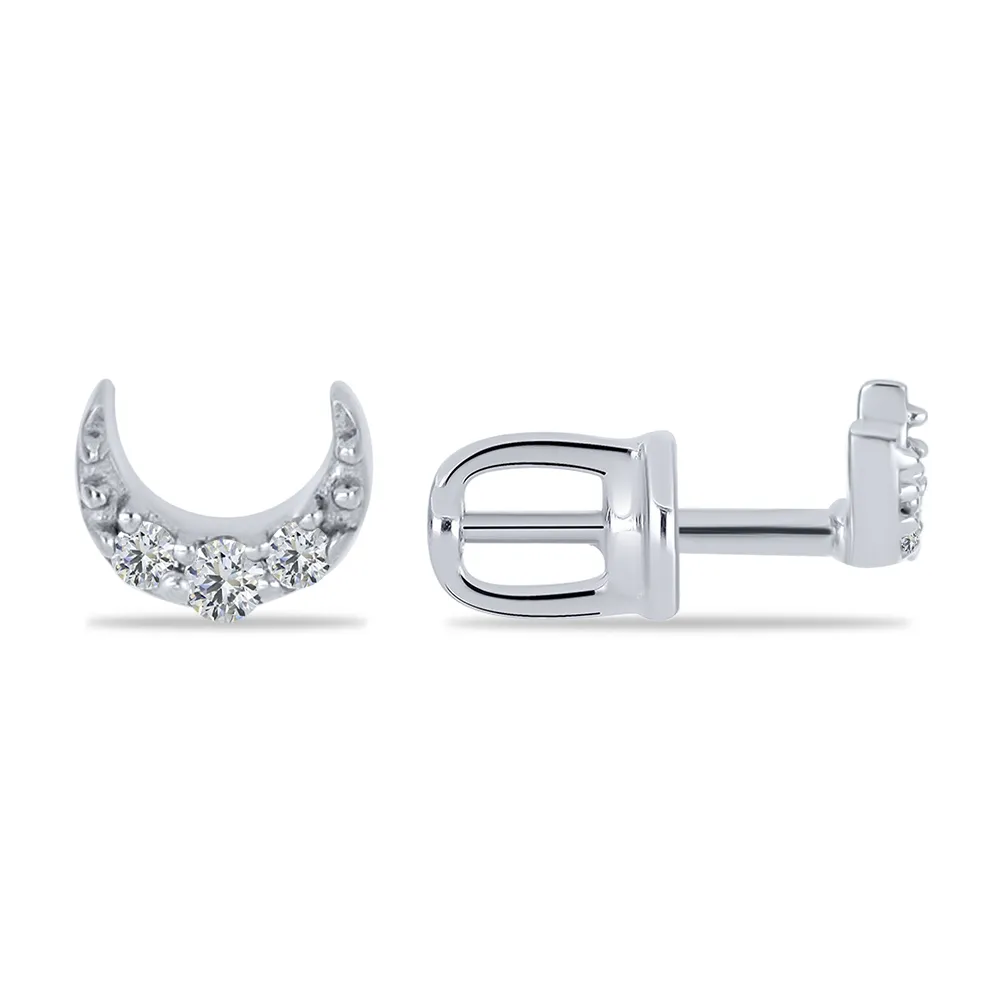 Cercei Pusete din argint cu Cubic Zirconia Incolor