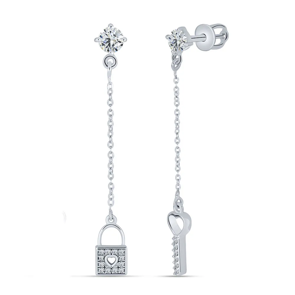 Cercei Pusete din argint cu Cubic Zirconia Incolor