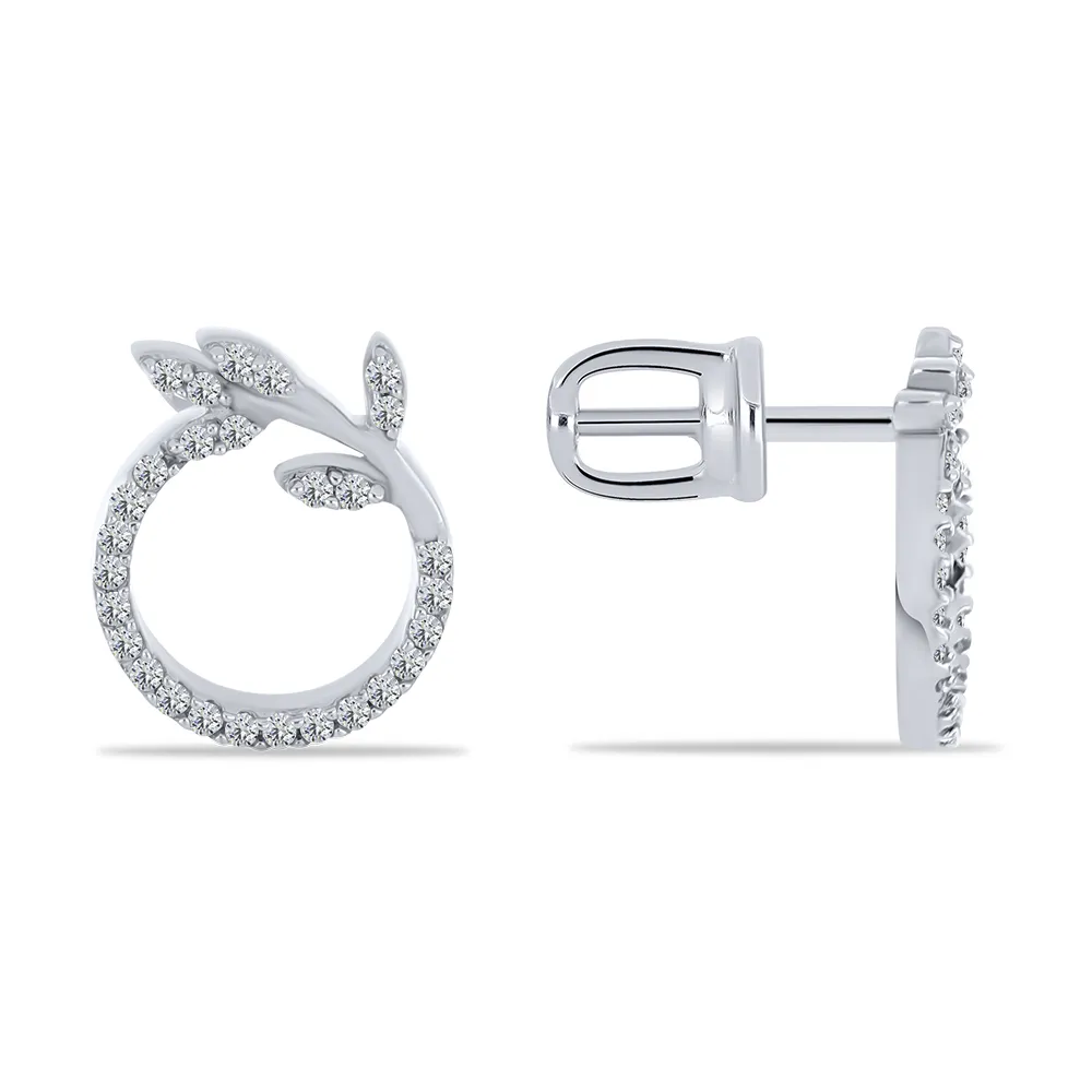 Cercei Pusete din argint cu Cubic Zirconia Incolor