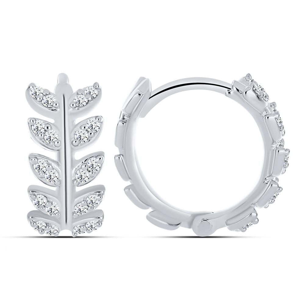 Cercei Creole din argint  cu pietre Cubic Zirconia Incolor