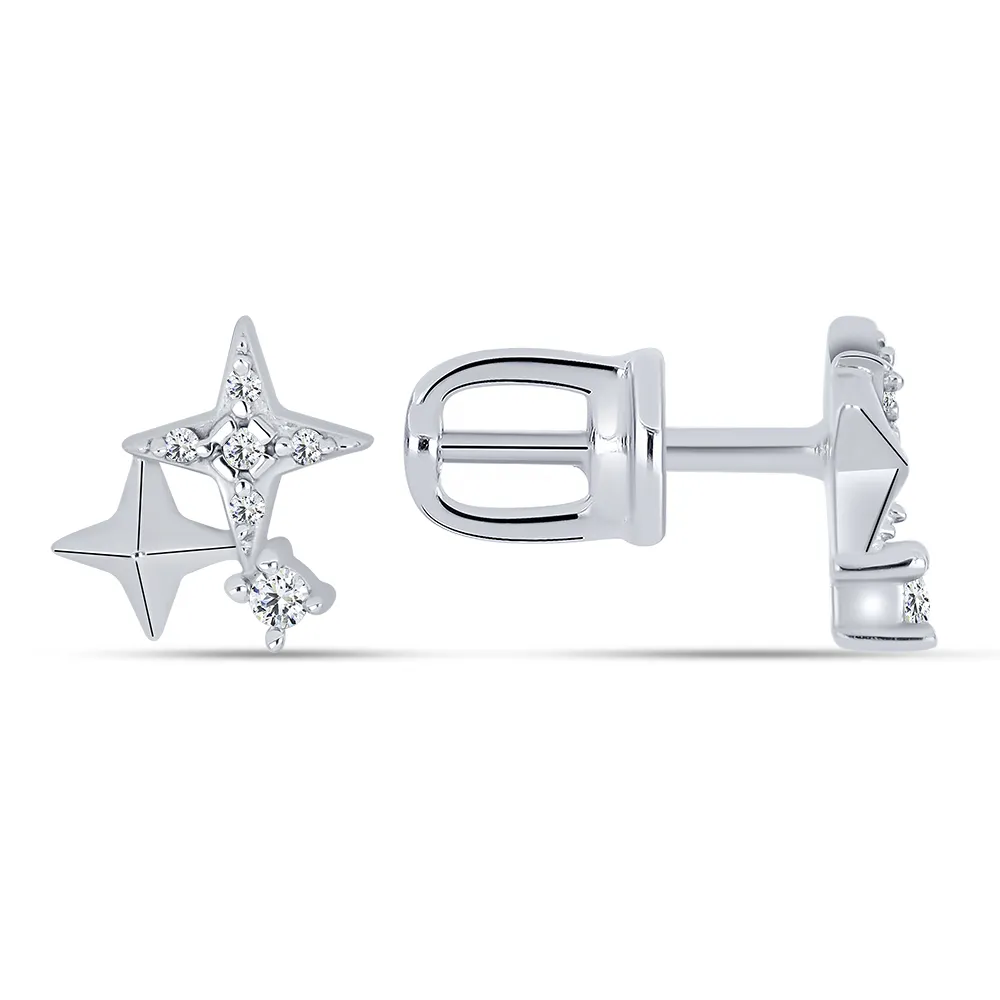 Cercei Pusete din argint cu Cubic Zirconia Incolor