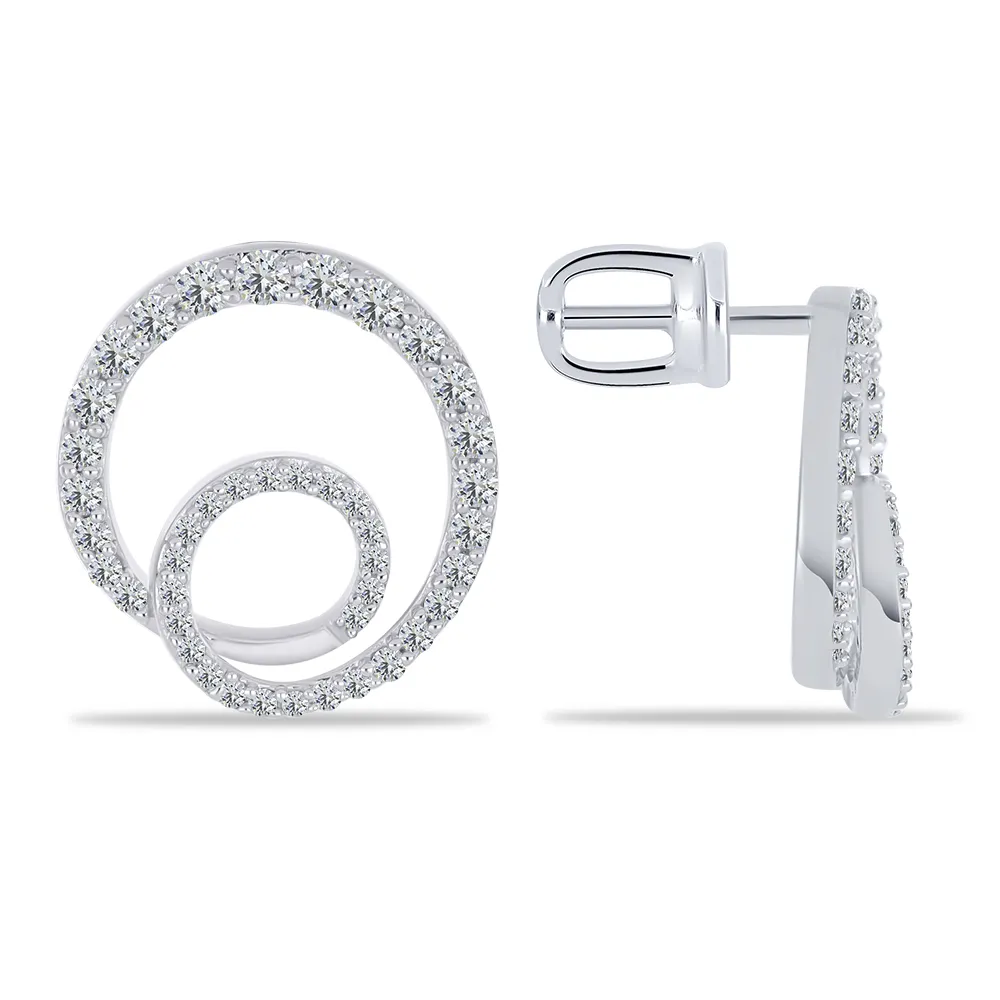 Cercei Pusete din argint cu Cubic Zirconia Incolor