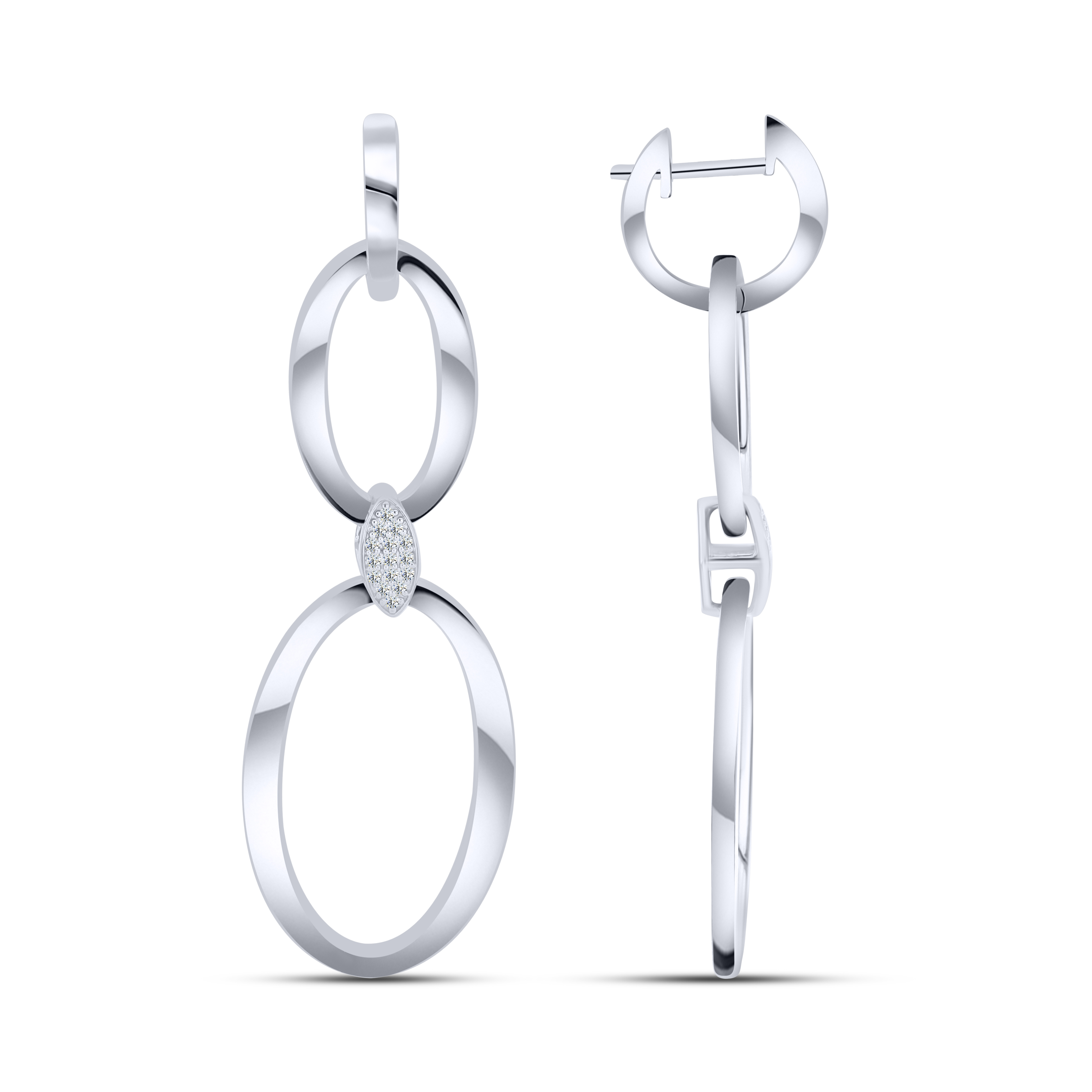 Cercei Suspendați din argint  cu pietre Cubic Zirconia Incolor