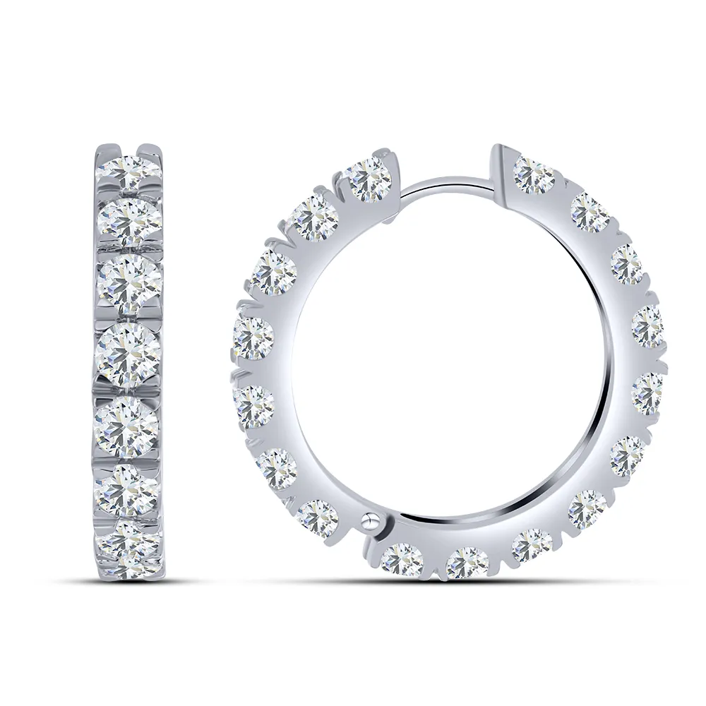 Cercei Creole din argint cu Cubic Zirconia Incolor