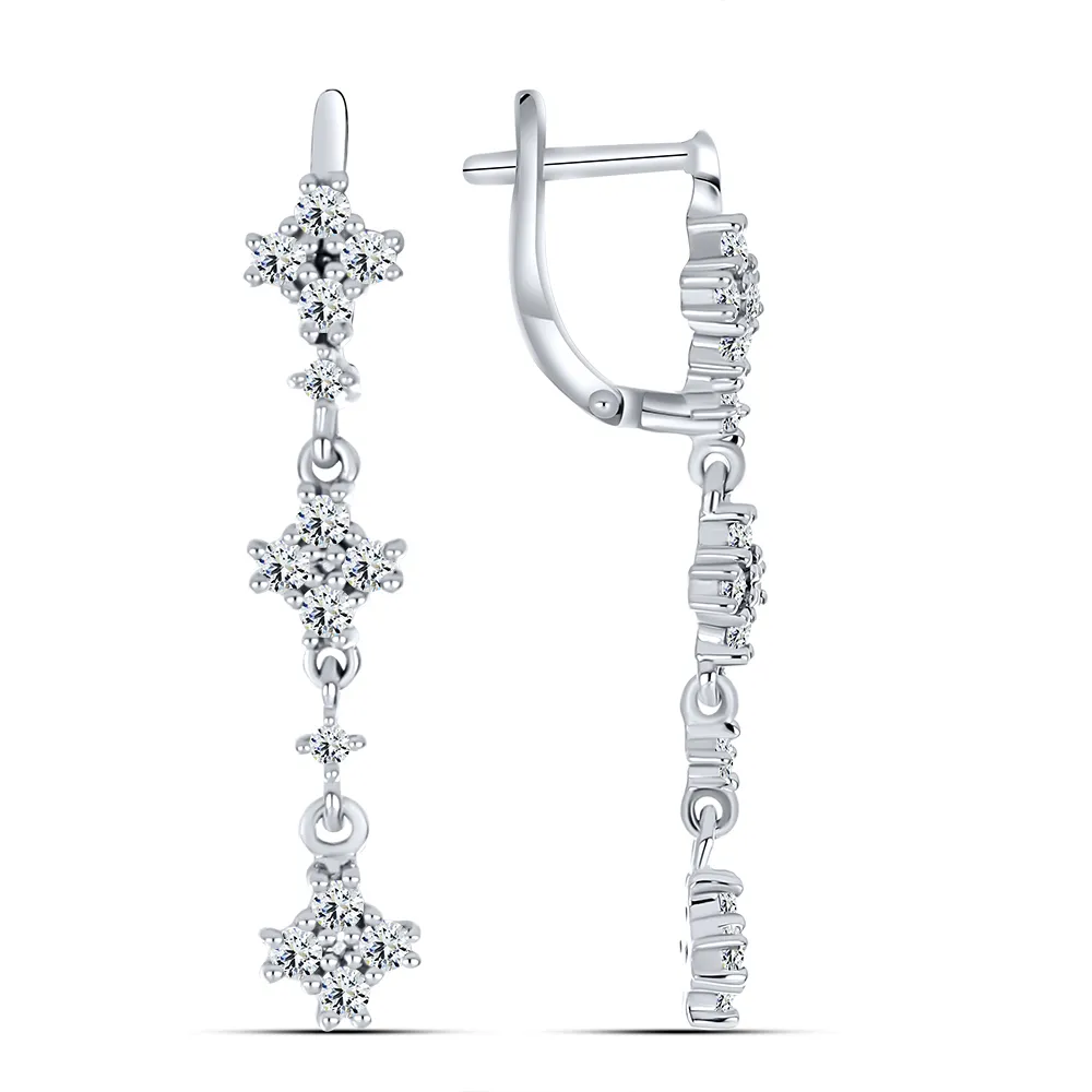 Cercei Suspendați din argint cu Cubic Zirconia Incolor