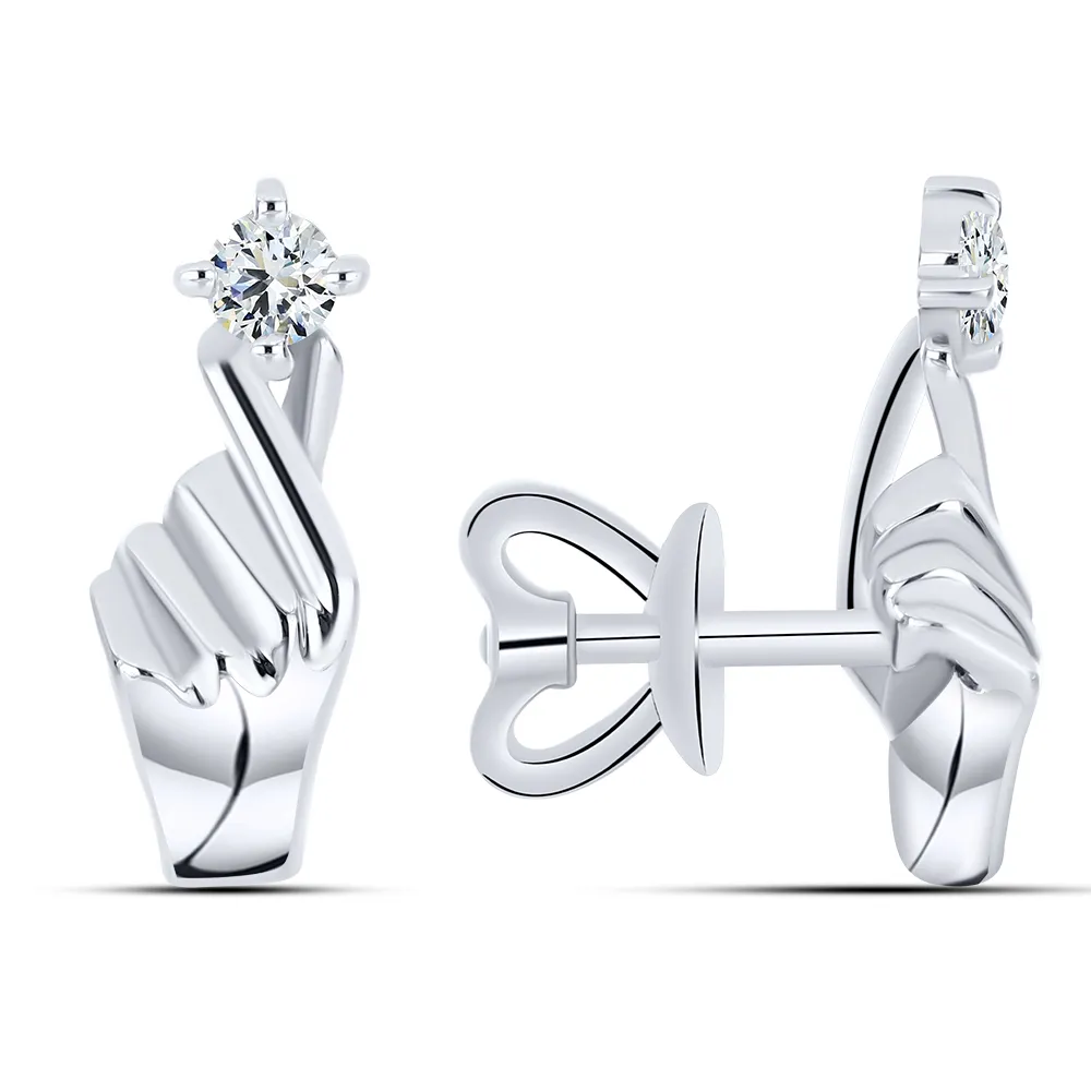 Cercei Pusete din argint cu Cubic Zirconia Incolor