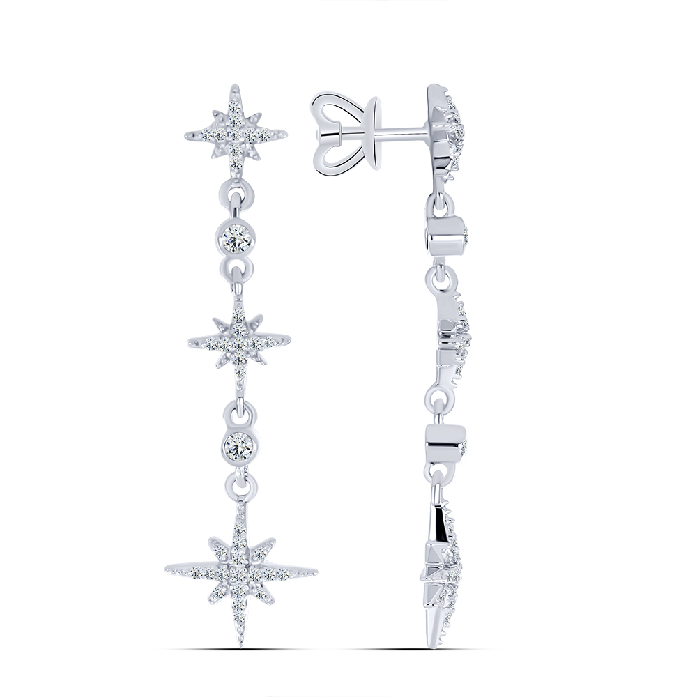 Cercei Pusete din argint  cu pietre Cubic Zirconia Incolor