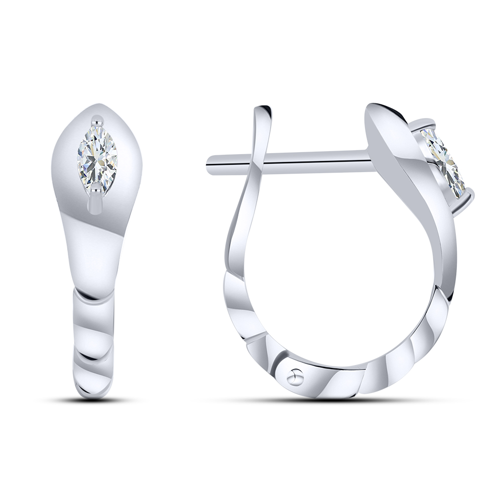 Cercei din argint  cu pietre Cubic Zirconia Incolor