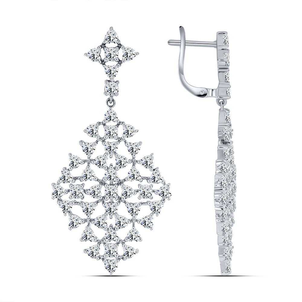 Cercei Suspendați din argint  cu pietre Cubic Zirconia Incolor