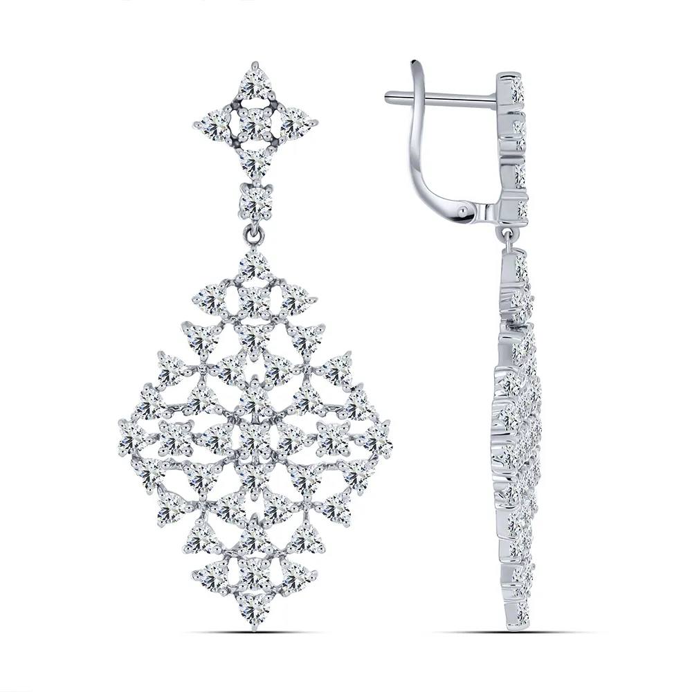 Cercei Suspendați din argint cu Cubic Zirconia Incolor