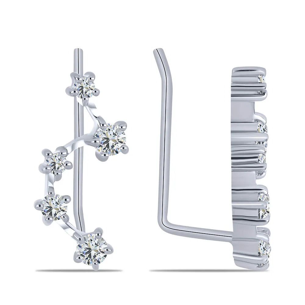 Cercei din argint cu Cubic Zirconia Incolor
