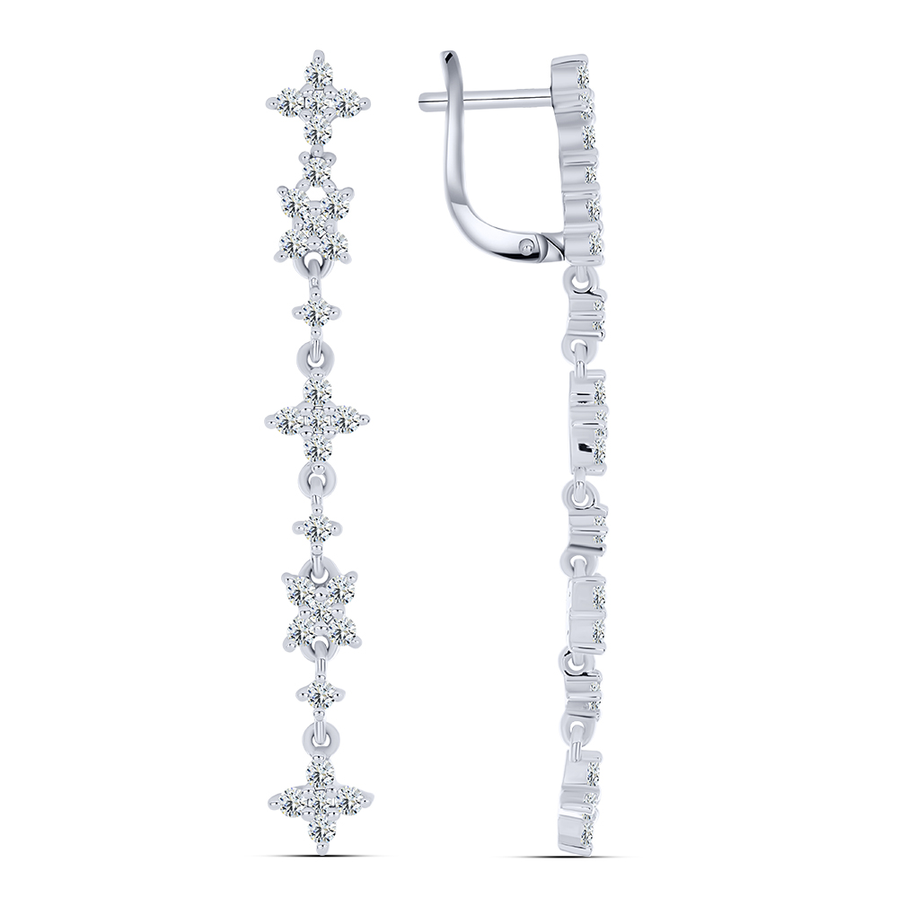 Cercei Suspendați din argint  cu pietre Cubic Zirconia Incolor