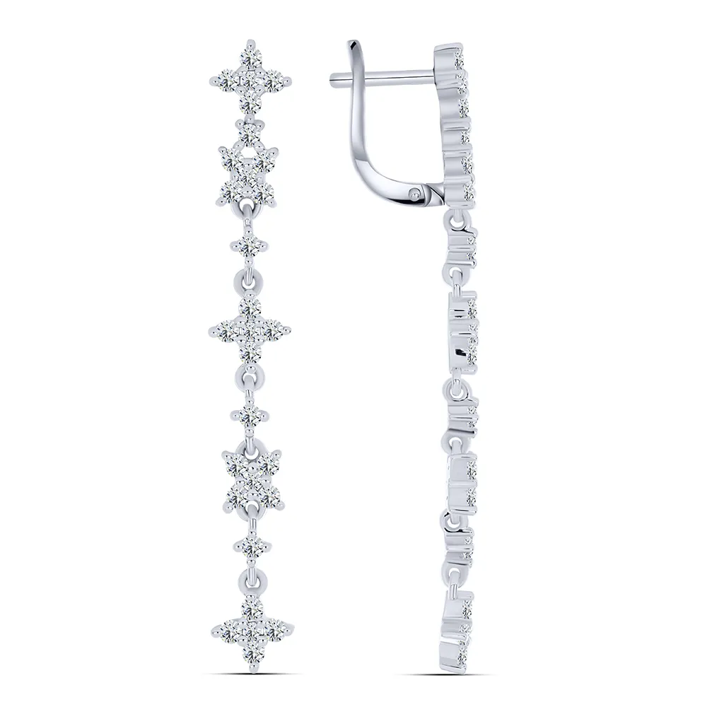 Cercei Suspendați din argint cu Cubic Zirconia Incolor